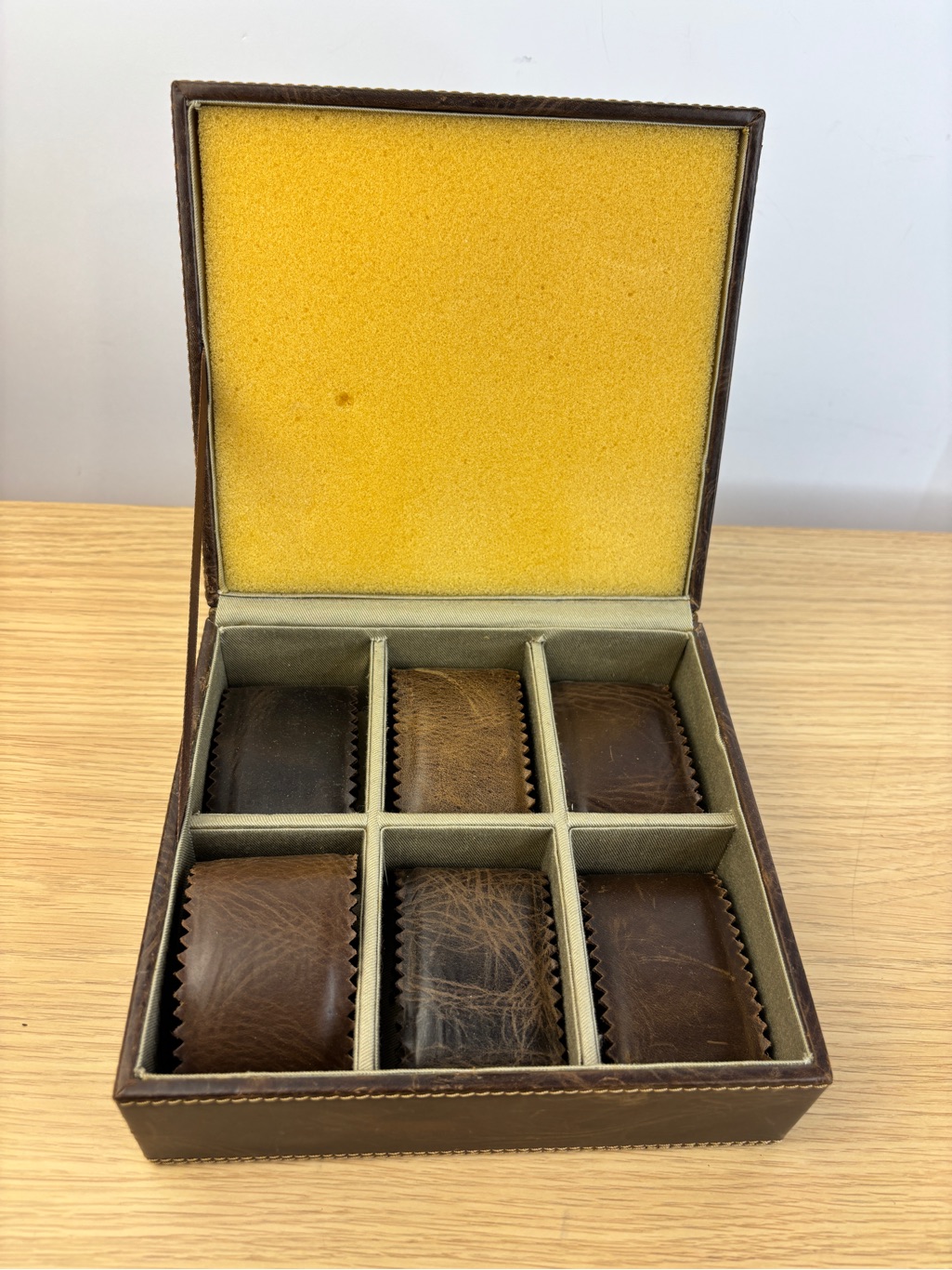 Vintage Fossil Leather 6 Watch Box